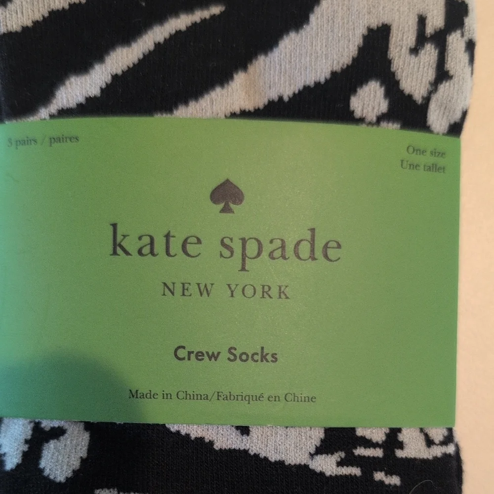 Kate Spade Black and White Patterned Socks